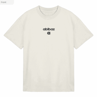 abibaz Heavy Light White T-Shirt With Front/Back Logo